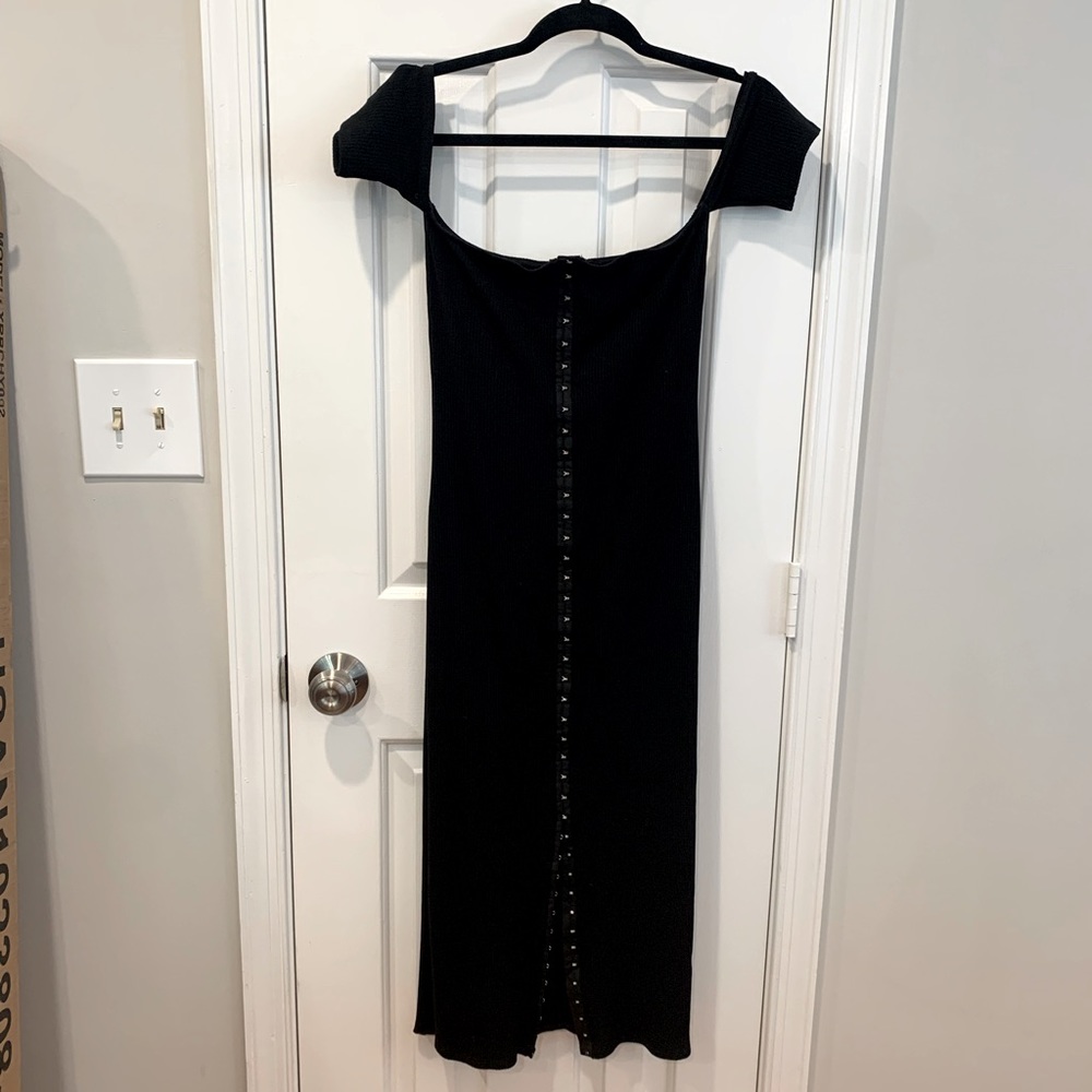 Reformation fitted front clasp dress large